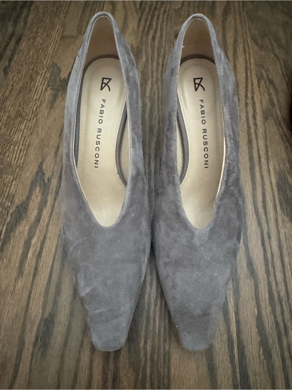 Fabio Rusconi Taupe/Gray Suede Kitten Heel Pumps – Size 41